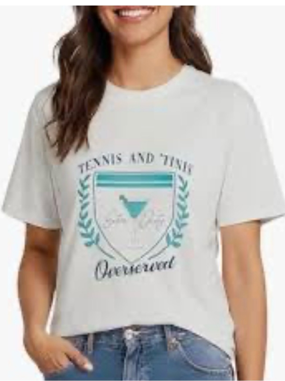 TENNIS & TINIS OVERSERVED/ WILDFOX/ T-shirt/women’s/ nwt / Small / Ptp-19